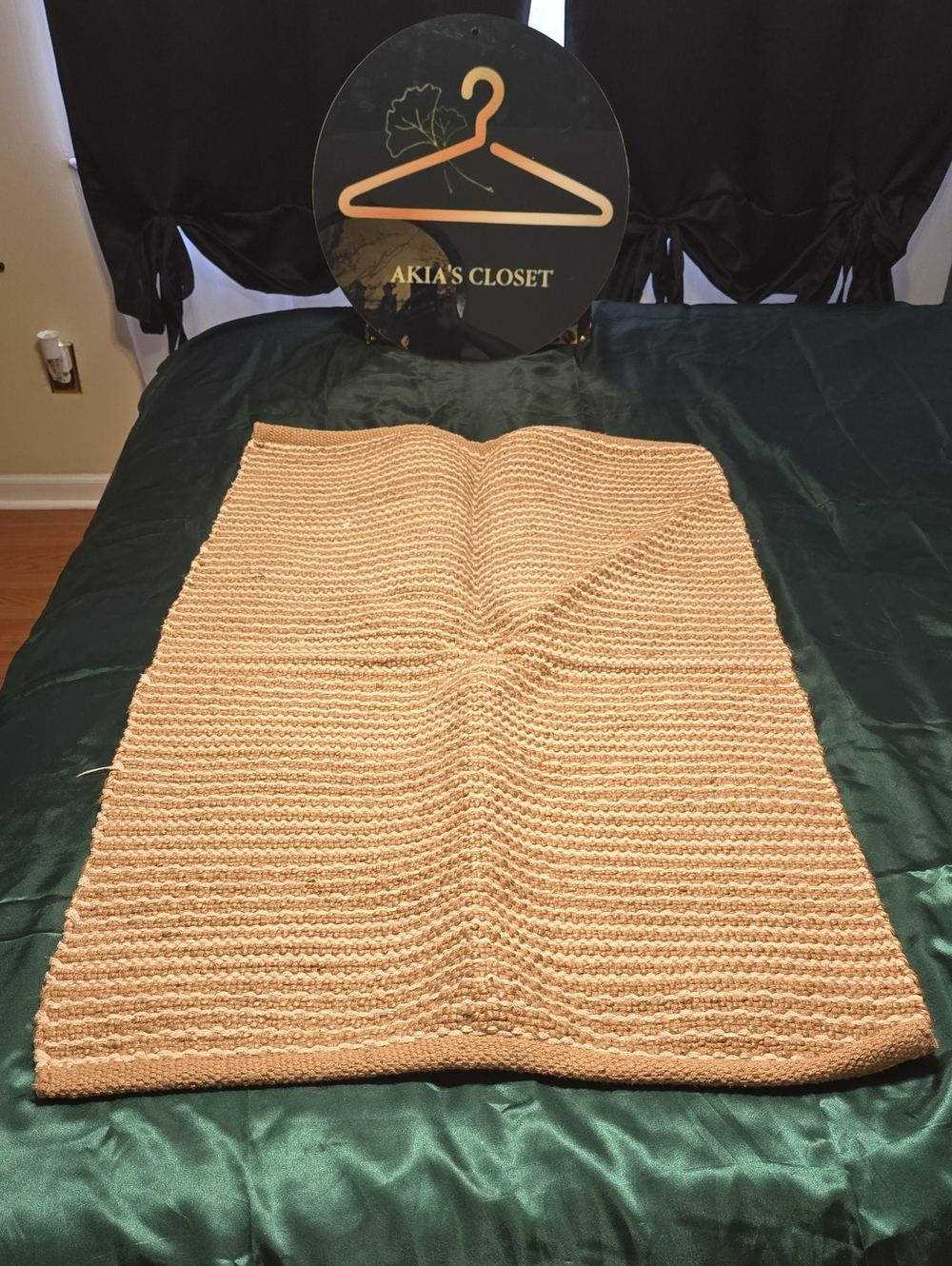 Neutral Woven Decorative Rug - Tan